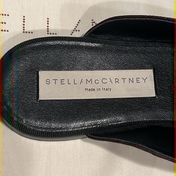 Stella McCartney Burgundy Faux Croc Embossed Leather Mules Size 38 / US 8 - Picture 10 of 14